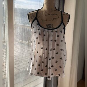 VERA WANG PRINCESS WHITE SUMMER NIGHTS CHIFFON TANK - NWT - LARGE